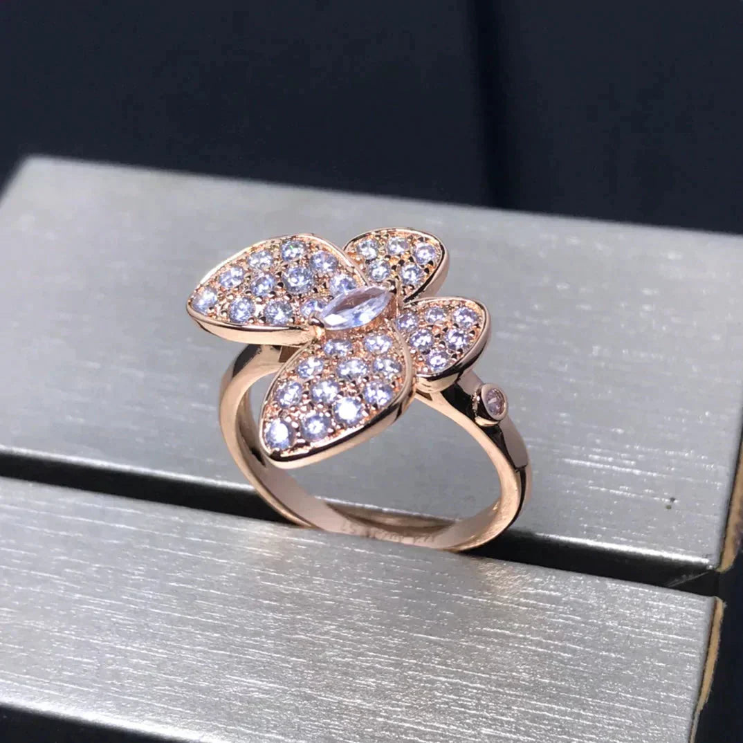 [ECHO ]BUTTERFLY PINK GOLD DIAMOND RING