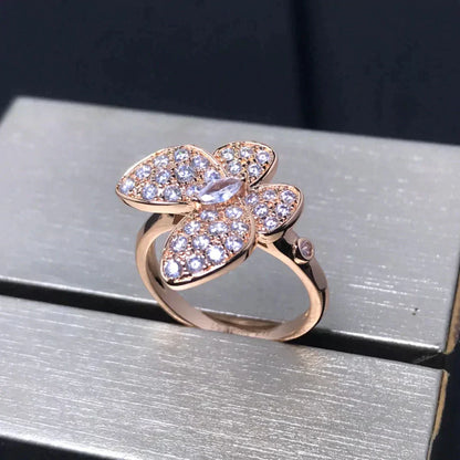 [ECHO ]BUTTERFLY PINK GOLD DIAMOND RING