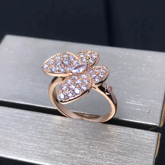 [ECHO ]BUTTERFLY PINK GOLD DIAMOND RING
