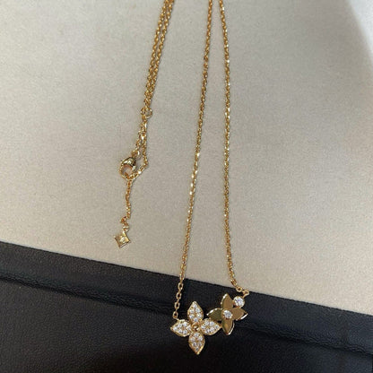 [ECHO ]STAR BLOSSOM NECKLACE PINK GOLD DIAMONDS