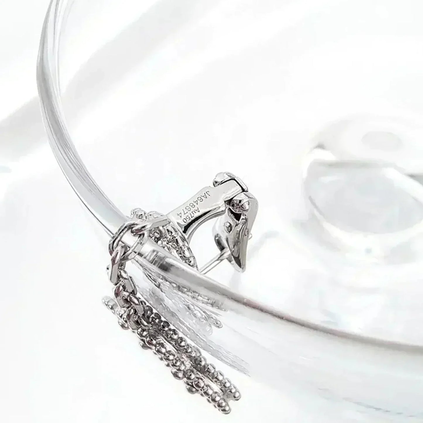 [ECHO ]CLOVER 2 MOTIFS  DIAMOND ONYX EARRINGS SILVER