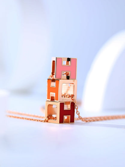 [ECHO ]H CAGE PINK GOLD NECKLACE