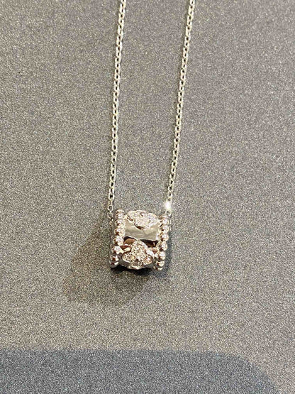 [ECHO ]PERLEE PEDANT SIVLER DIAMOND NECKLACE