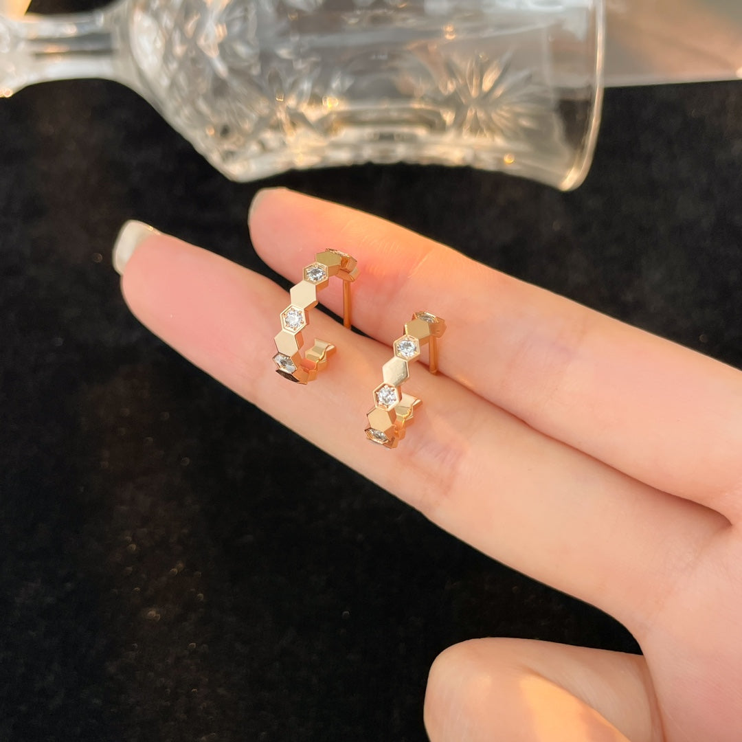 [ECHO ]BEE LOVE DIAMOND HOOP EARRINGS