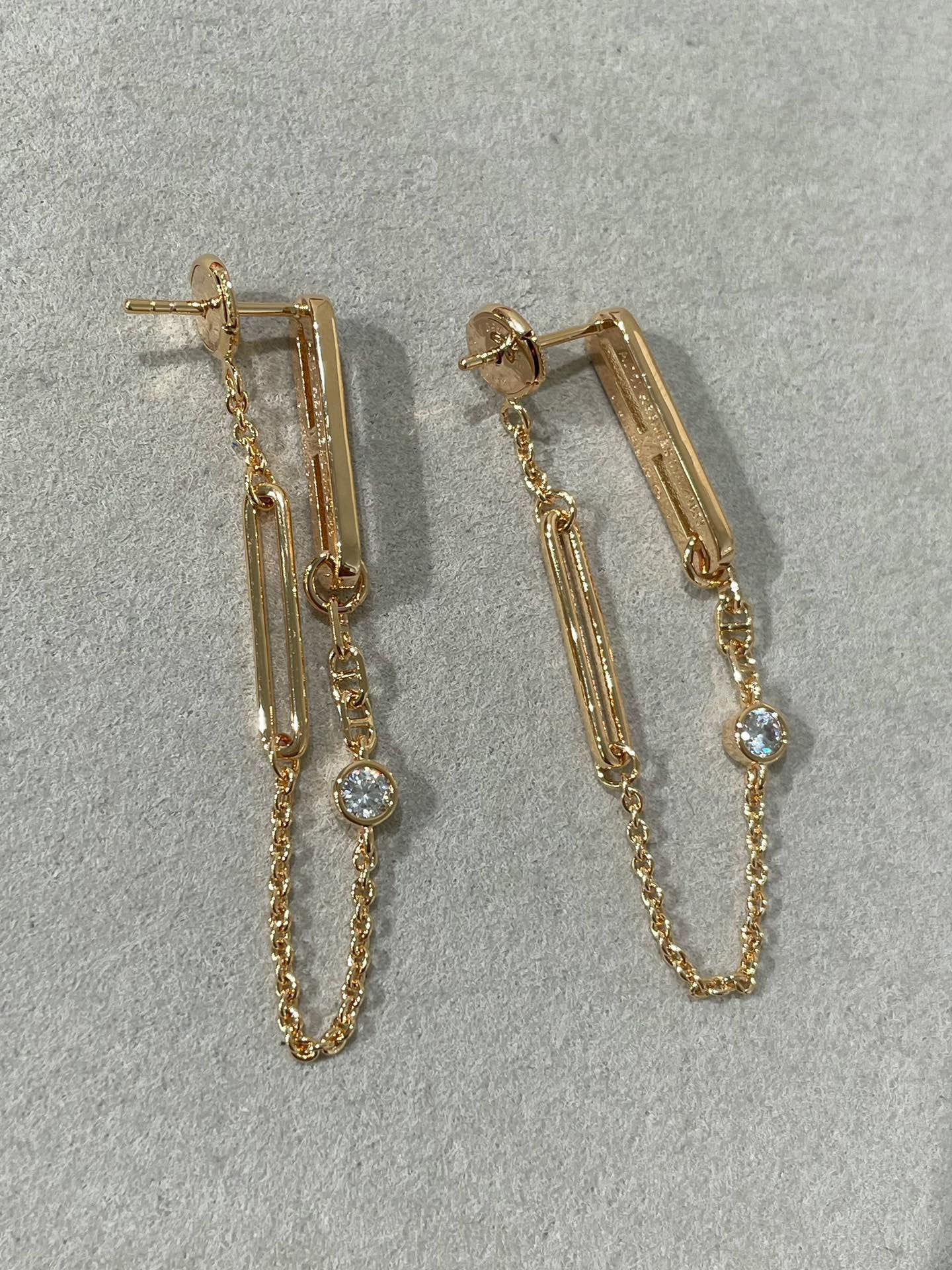 [ECHO ]CHAINE CHAOS DIAMOND DROP EARRINGS