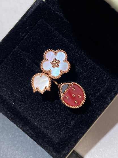 [ECHO ]LUCKY 3 MOTIF ROSE GOLD RING