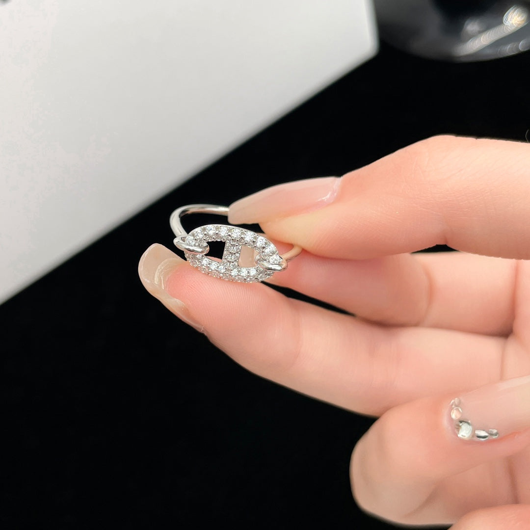 [ECHO ]RONDE SMALL SILVER DIAMOND RING