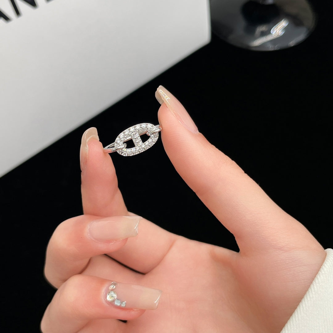 [ECHO ]RONDE SMALL SILVER DIAMOND RING