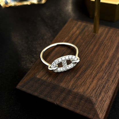 [ECHO ]RONDE SMALL SILVER DIAMOND RING