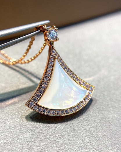 [ECHO ]DREAM MOP DIAMOND PAVED PINK GOLD NECKLACE