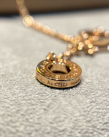 [ECHO ]DREAM MOP DIAMOND PAVED PINK GOLD NECKLACE