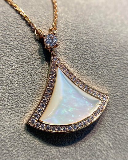 [ECHO ]DREAM MOP DIAMOND PAVED PINK GOLD NECKLACE