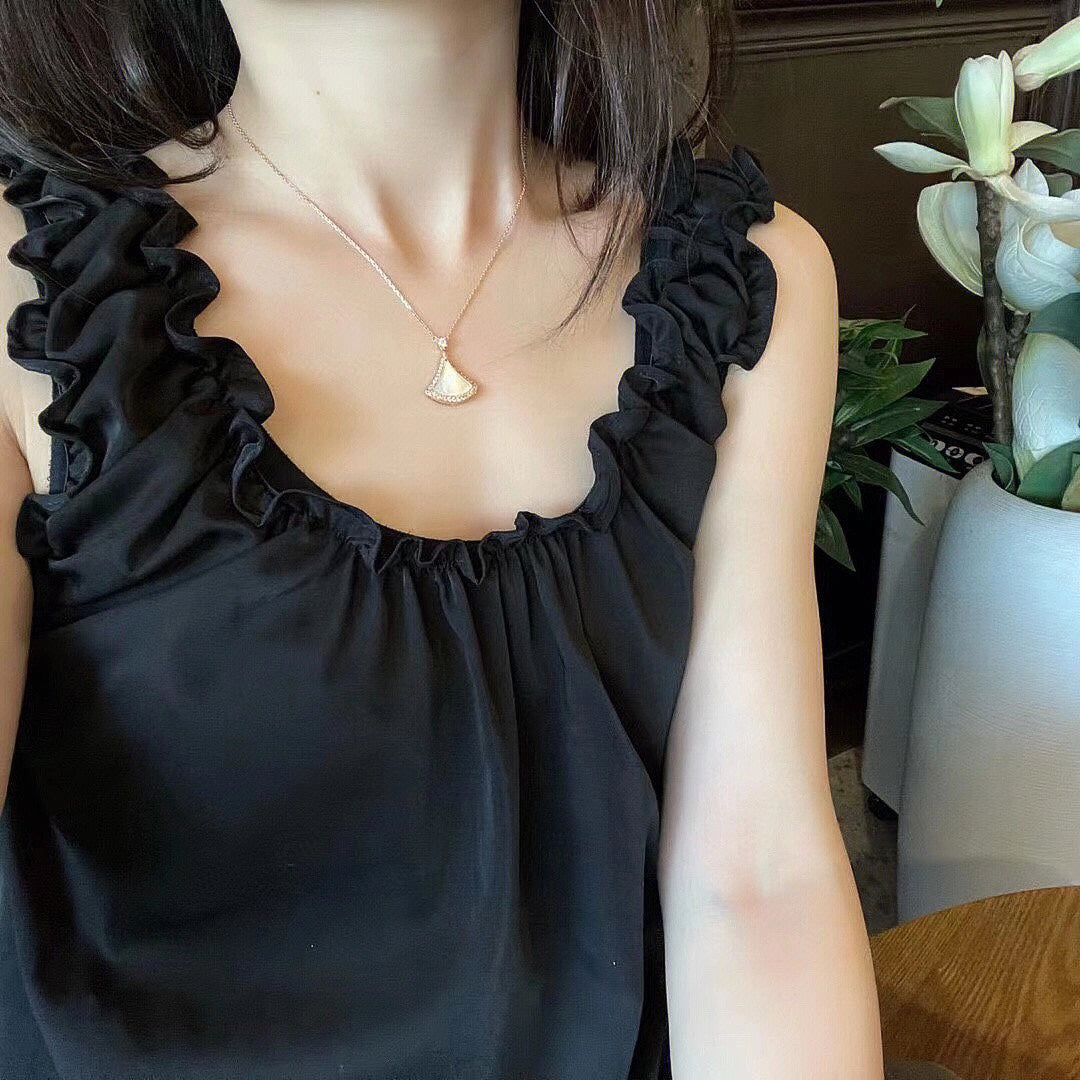 [ECHO ]DREAM MOP DIAMOND PAVED PINK GOLD NECKLACE