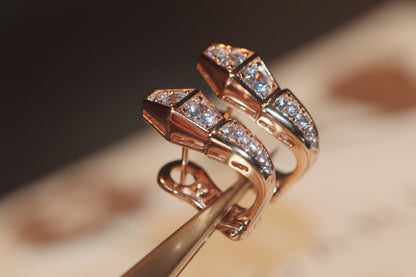 [ECHO ]SERPENT PINK GOLD DIAMOND EARRINGS