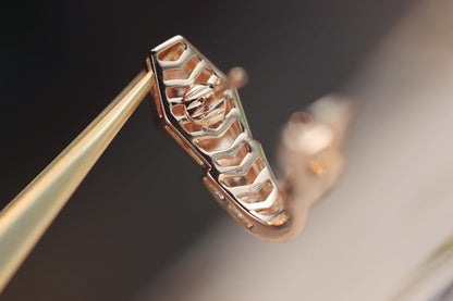 [ECHO ]SERPENT PINK GOLD DIAMOND EARRINGS