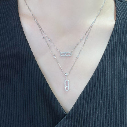 [ECHO]MOVE 2 ROW DIAMOND NECKLACE