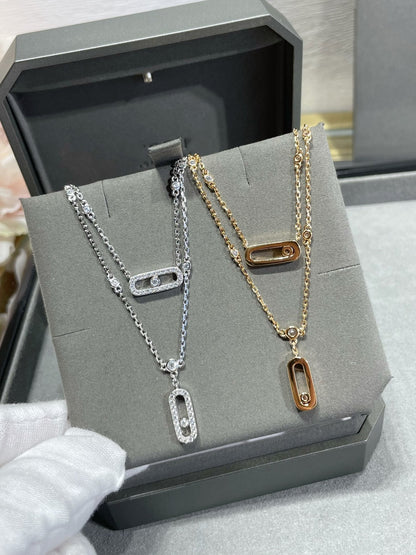 [ECHO]MOVE 2 ROW DIAMOND NECKLACE