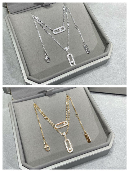 [ECHO]MOVE 2 ROW DIAMOND NECKLACE