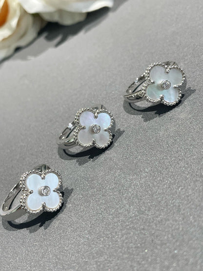 [ECHO ]CLOVER SILVER MOP DIAMOND RING
