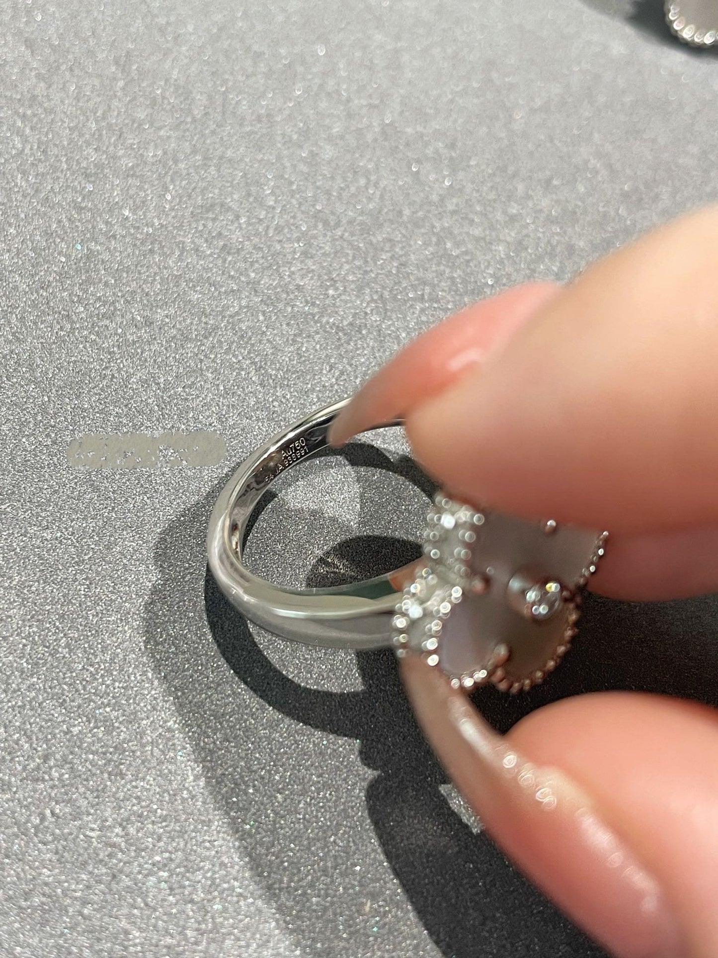 [ECHO ]CLOVER SILVER MOP DIAMOND RING