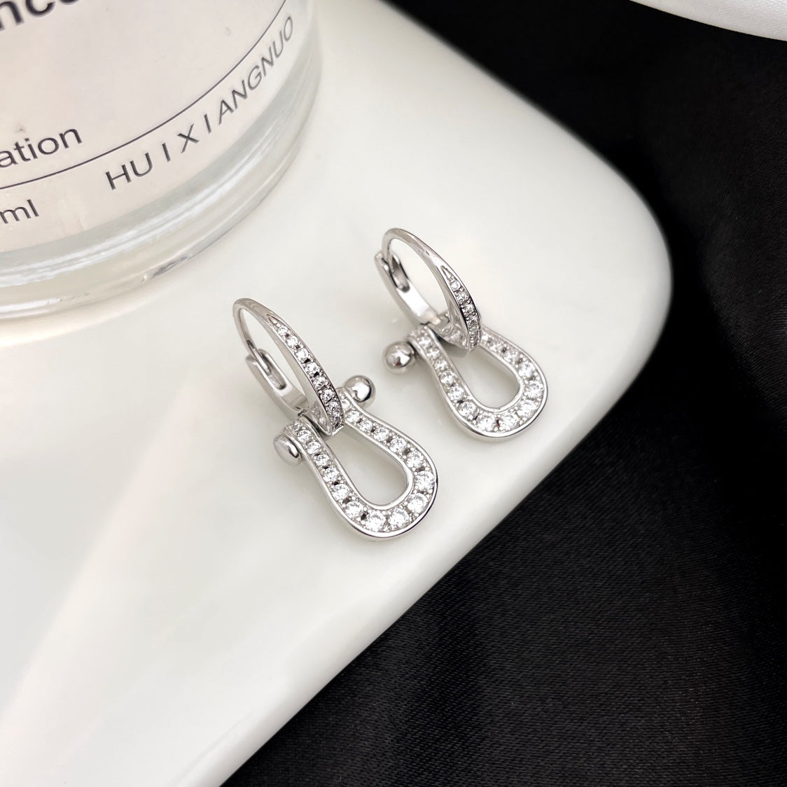[ECHO ]FORCE 10 FULL DIAMOND DROP EARRINGS MEDIUM MODEL