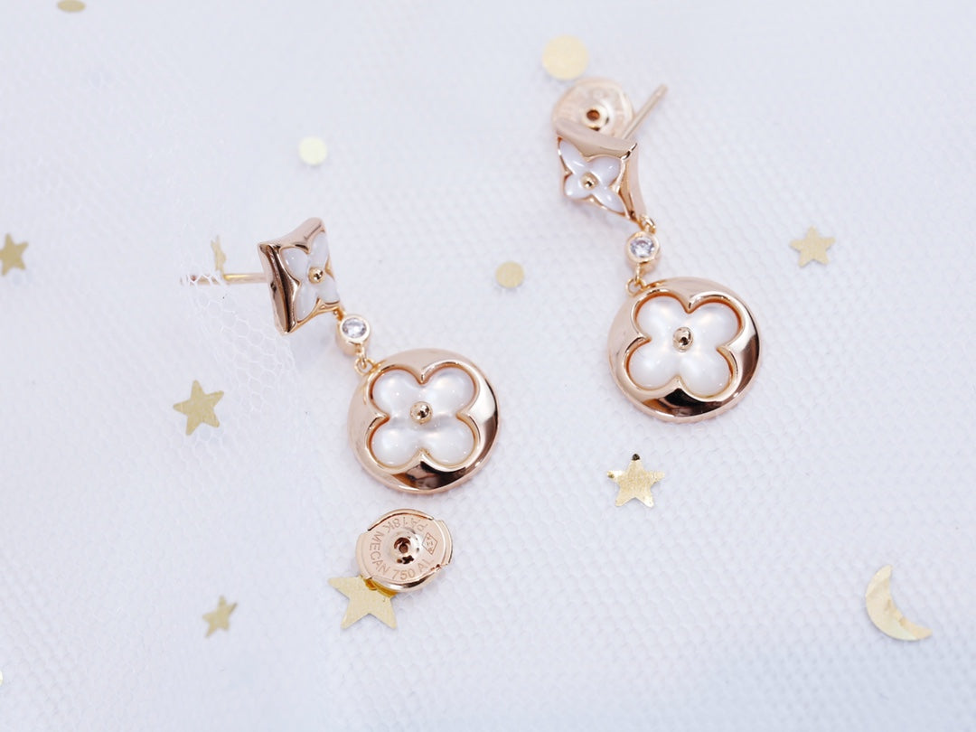 [ECHO ]STAR AND SUN PINK GOLD MOP DROP EARRINGS
