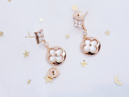 [ECHO ]STAR AND SUN PINK GOLD MOP DROP EARRINGS