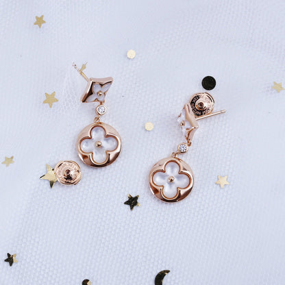 [ECHO ]STAR AND SUN PINK GOLD MOP DROP EARRINGS