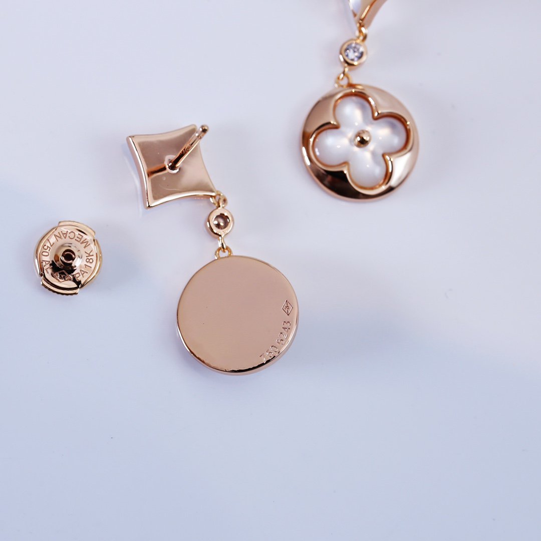 [ECHO ]STAR AND SUN PINK GOLD MOP DROP EARRINGS