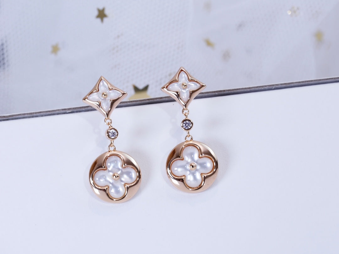 [ECHO ]STAR AND SUN PINK GOLD MOP DROP EARRINGS