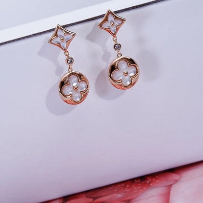 [ECHO ]STAR AND SUN PINK GOLD MOP DROP EARRINGS