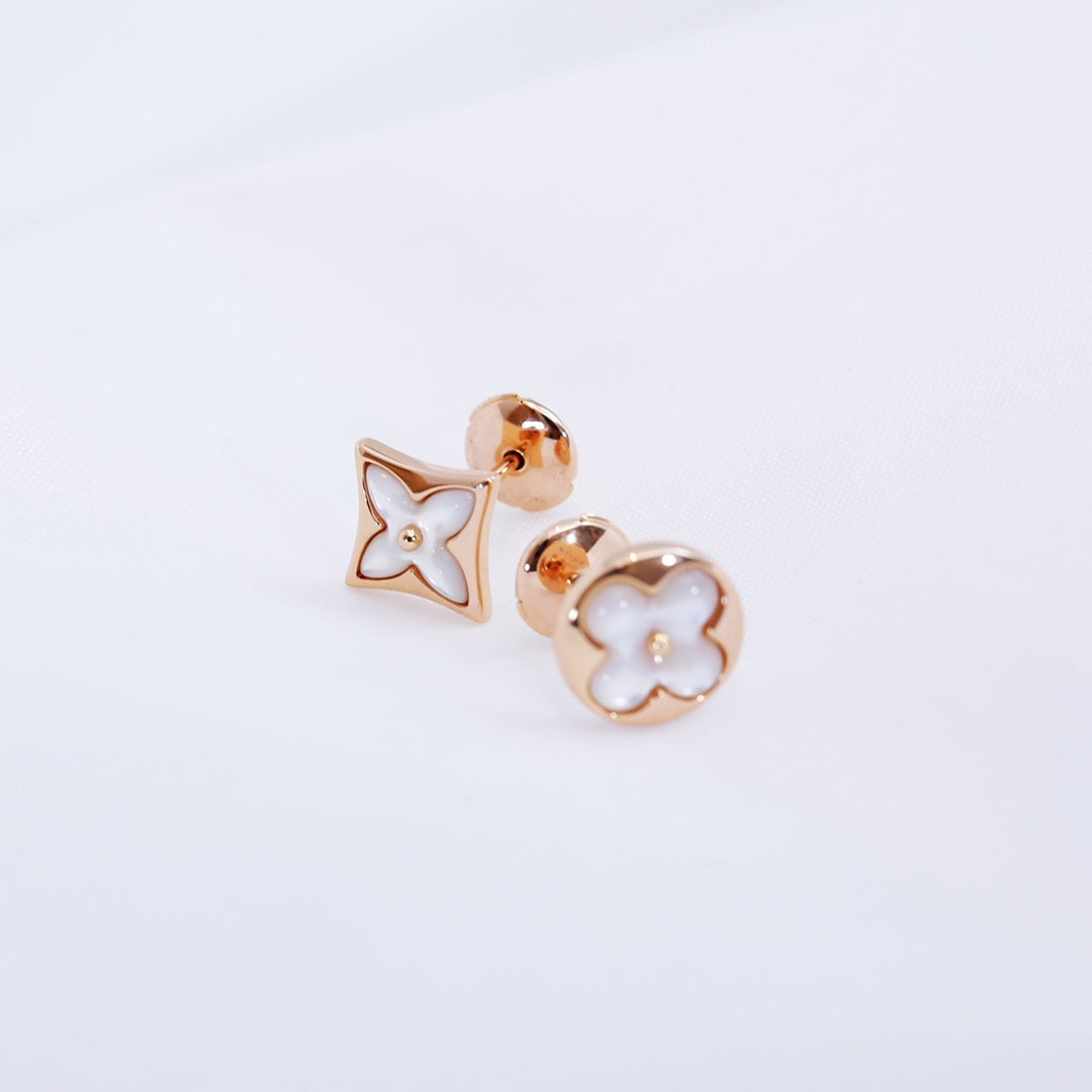 [ECHO ]STAR AND SUN PINK GOLD MOP STUD EARRINGS