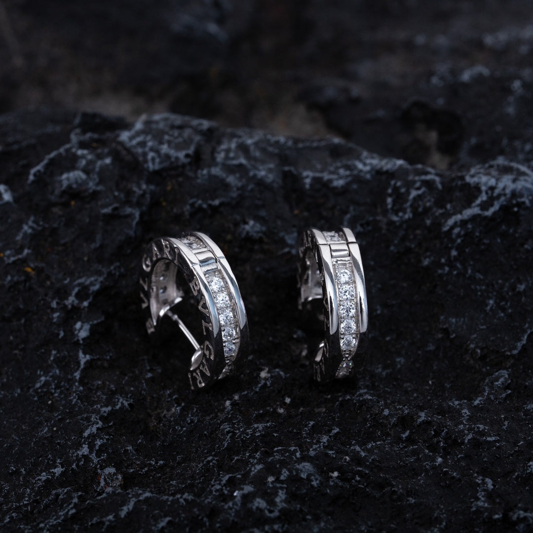 [ECHO ]ZERO 1 MINI SILVER DIAMOND EARRINGS