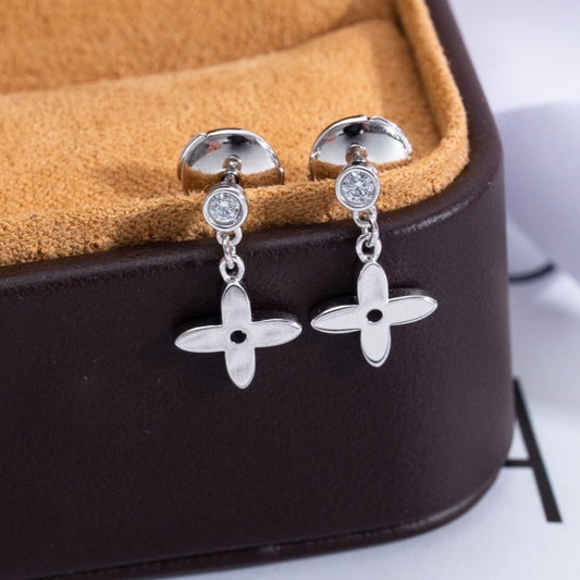 [ECHO ]VIDYLLE SILVER DIAMOND MINI DROP EARRINGS