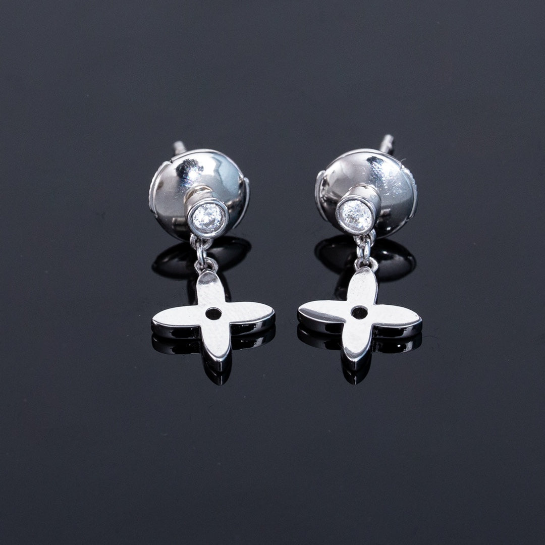 [ECHO ]VIDYLLE SILVER DIAMOND MINI DROP EARRINGS