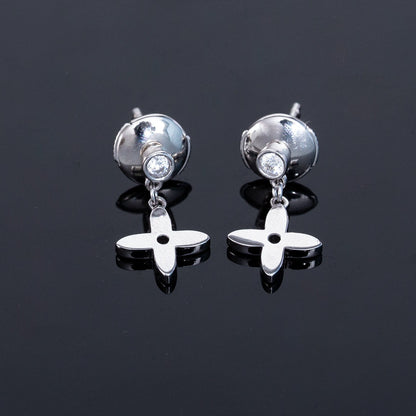 [ECHO ]VIDYLLE SILVER DIAMOND MINI DROP EARRINGS
