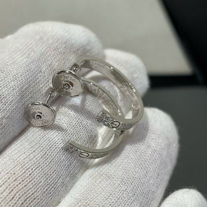 [ECHO ]LOVE DIAMOND SILVER HOOP EARRINGS