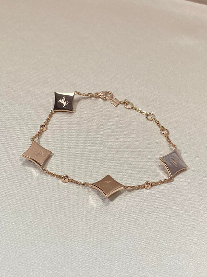 [ECHO ]STAR 4 MOTIF MOP DIAMOND PINK GOLD BRACELET