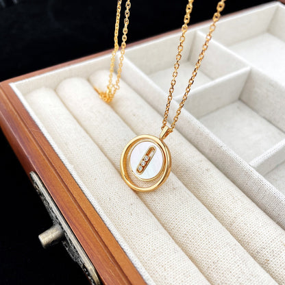 [ECHO]LUCKY MOVE MOP PINK GOLD NECKLACE