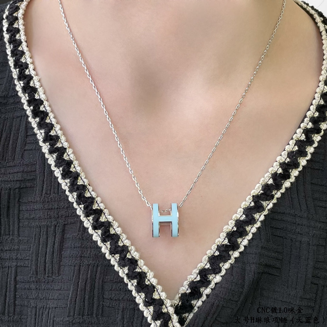 [ECHO ]POP H SKY BLUE NECKLACE