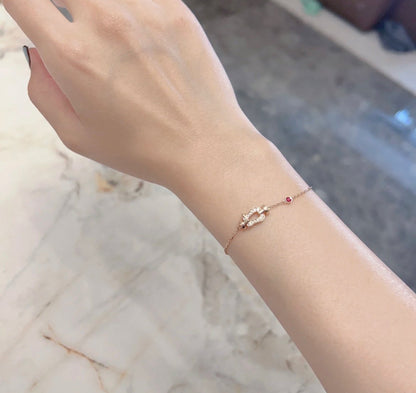 [ECHO ]FORCE 10 DIAMOND CHAIN LINK PINK GOLD BRACELET