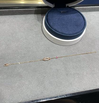 [ECHO ]FORCE 10 DIAMOND CHAIN LINK PINK GOLD BRACELET