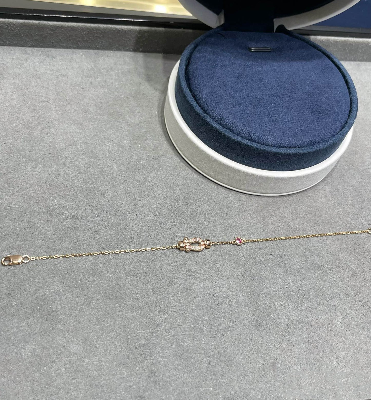 [ECHO ]FORCE 10 DIAMOND CHAIN LINK PINK GOLD BRACELET