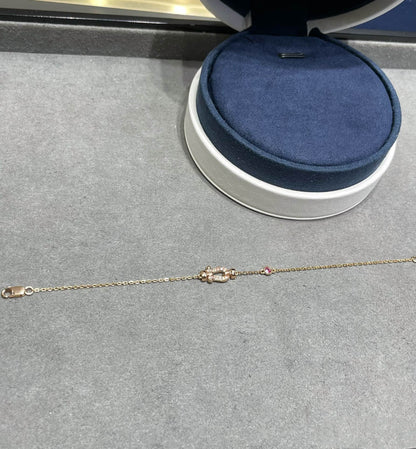 [ECHO ]FORCE 10 DIAMOND CHAIN LINK PINK GOLD BRACELET
