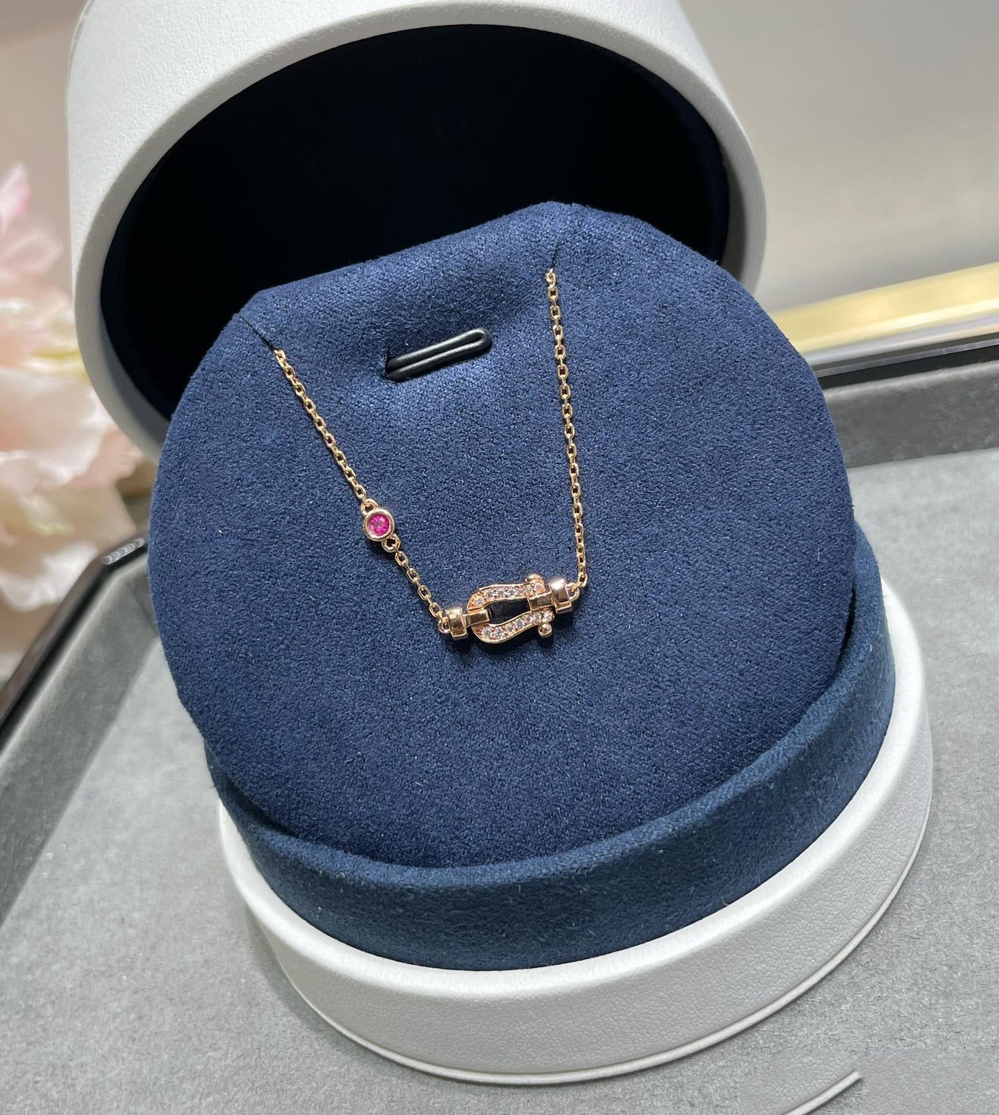 [ECHO ]FORCE 10 DIAMOND CHAIN LINK PINK GOLD BRACELET