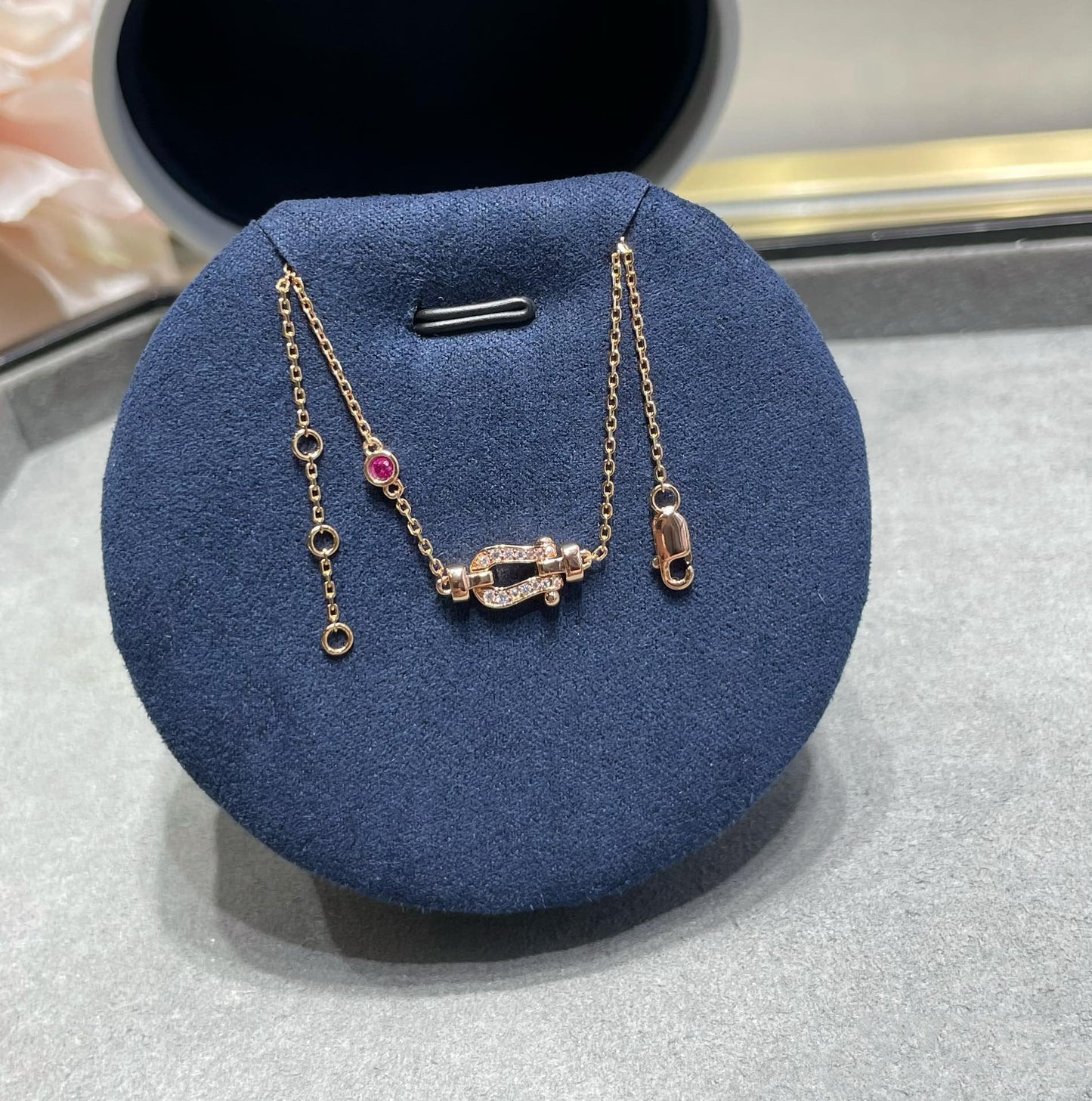 [ECHO ]FORCE 10 DIAMOND CHAIN LINK PINK GOLD BRACELET