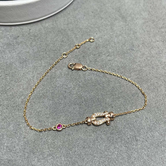 [ECHO ]FORCE 10 DIAMOND CHAIN LINK PINK GOLD BRACELET