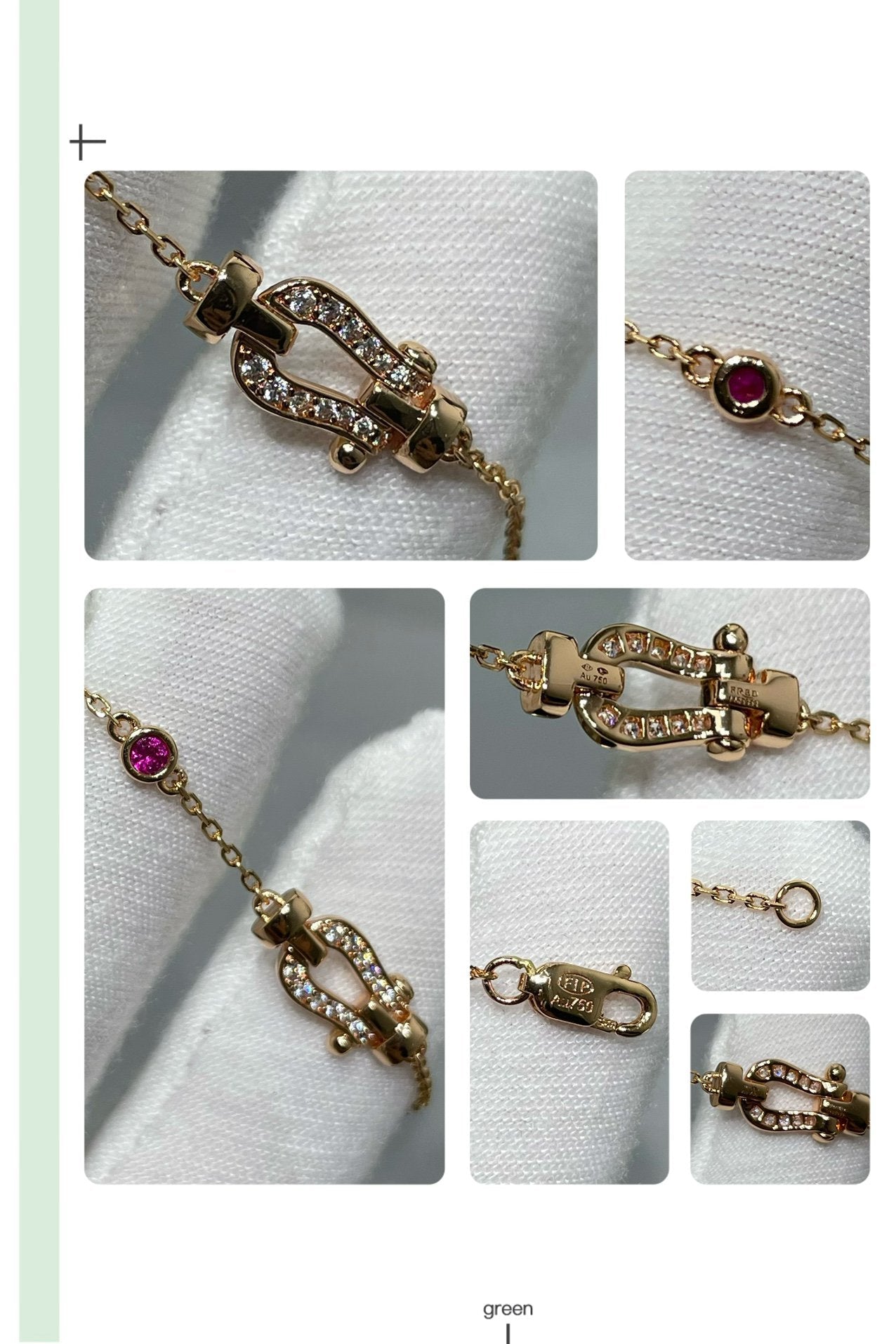 [ECHO ]FORCE 10 DIAMOND CHAIN LINK PINK GOLD BRACELET