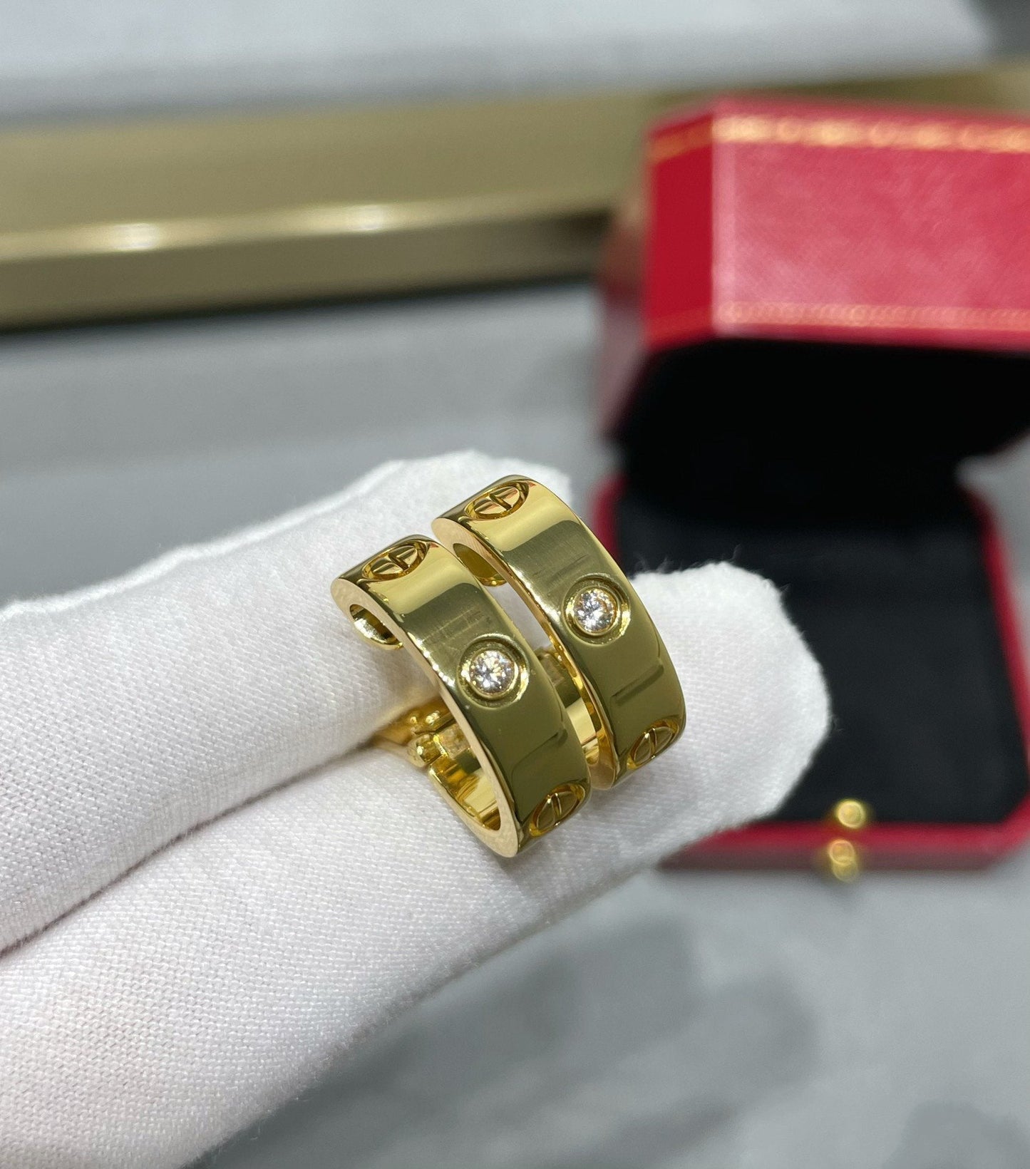[ECHO ]LOVE 5.5MM 1 DIAMOND EARRINGS