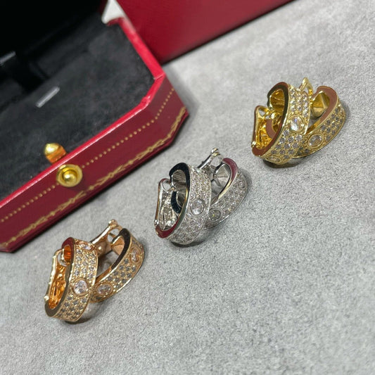 [ECHO ]LOVE 5.5MM DIAMOND PAVED EARRINGS